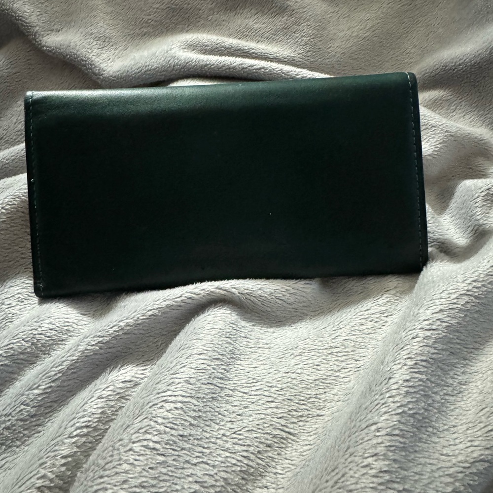 Vintage Rolfs Cowhide Wallet Dark Green Snap Close 12 Card Slots 2 bill Slots - Picture 2 of 11